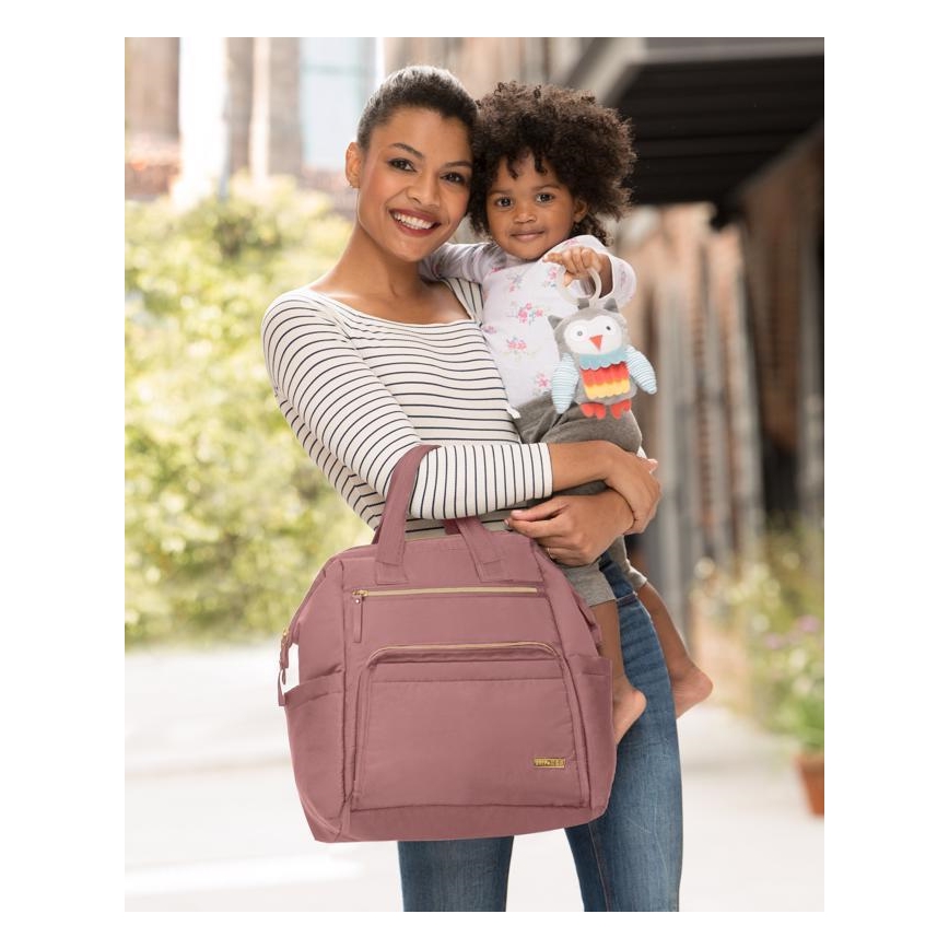 Skip Hop - Luiertas rugzak voor kinderwagen MAINFRAME Dusty rose