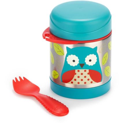 Skip Hop - Thermos voor eten met lepel/vork ZOO 325 ml uil