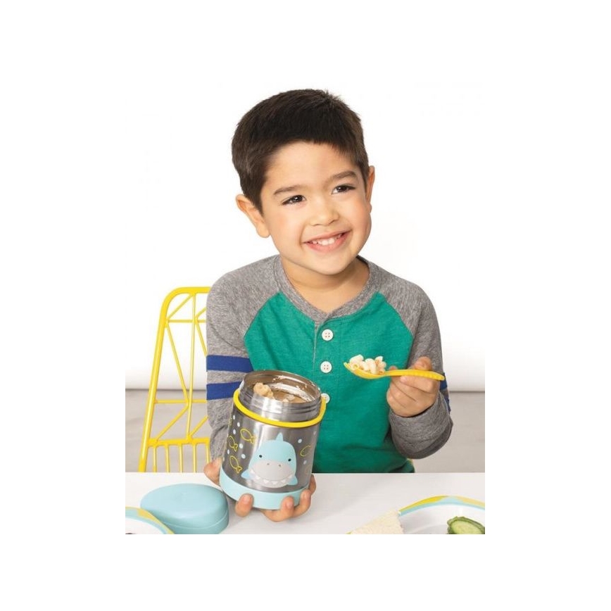 Skip Hop - Thermosfles voor eten met lepel/vork ZOO 325 ml haai