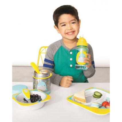 Skip Hop - Thermosfles voor eten met lepel/vork ZOO 325 ml haai