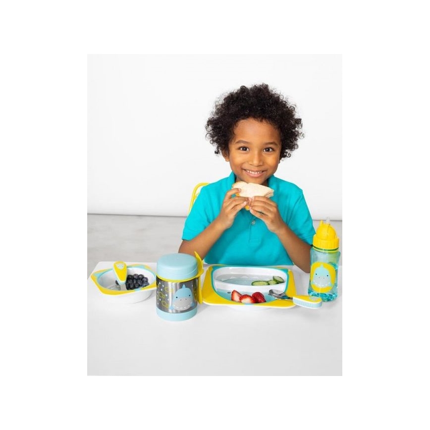 Skip Hop - Thermosfles voor eten met lepel/vork ZOO 325 ml haai