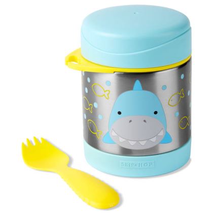 Skip Hop - Thermosfles voor eten met lepel/vork ZOO 325 ml haai