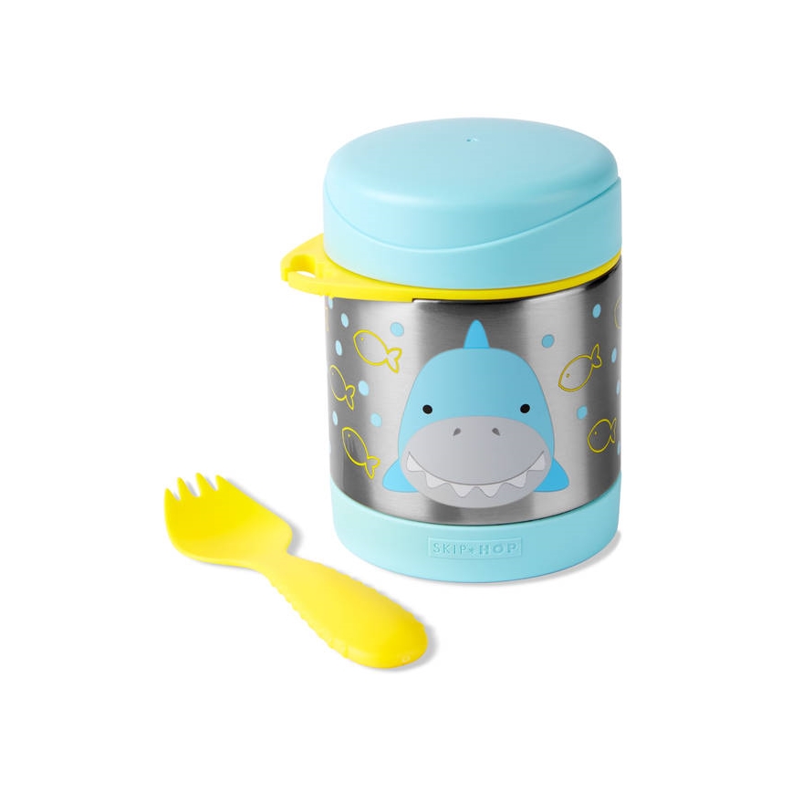 Skip Hop - Thermosfles voor eten met lepel/vork ZOO 325 ml haai