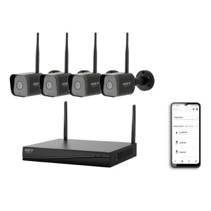 Slim camerasysteem + 4× camera's met 2K+-sensor, 12V, IP65, Wi‑Fi (Tuya)