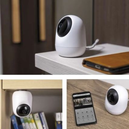 Slimme binnen-draaibare camera met bewegingssensor GoSmart 5V Wi-Fi Tuya wit