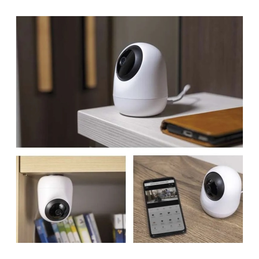 Slimme binnen-draaibare camera met bewegingssensor GoSmart 5V Wi-Fi Tuya wit