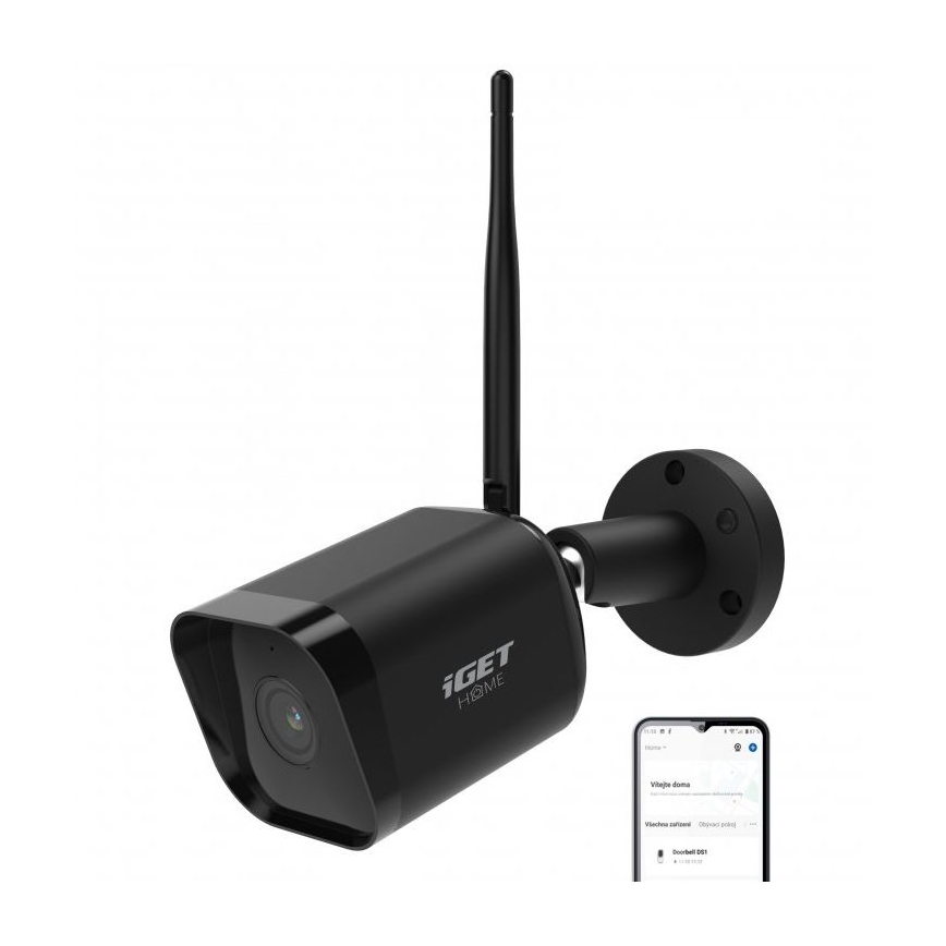 Slimme buitencamera met Full HD 1080p sensor 12V IP65 Wi-Fi Tuya zwart
