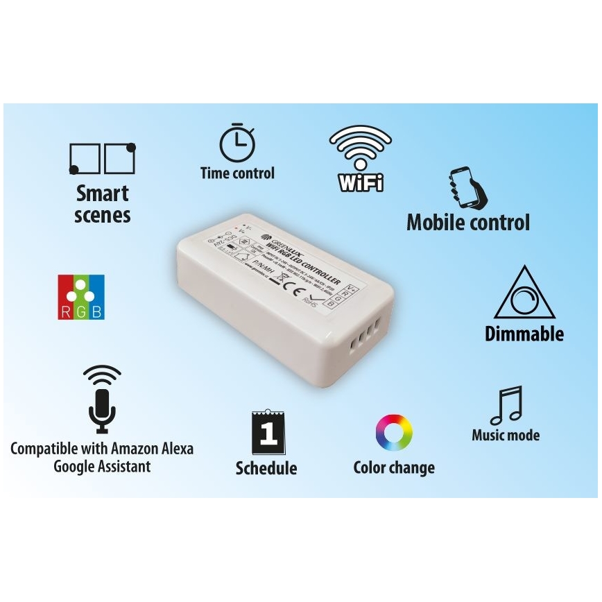 Slimme Controller voor LED RGB strips 5-24V Wi-Fi Tuya