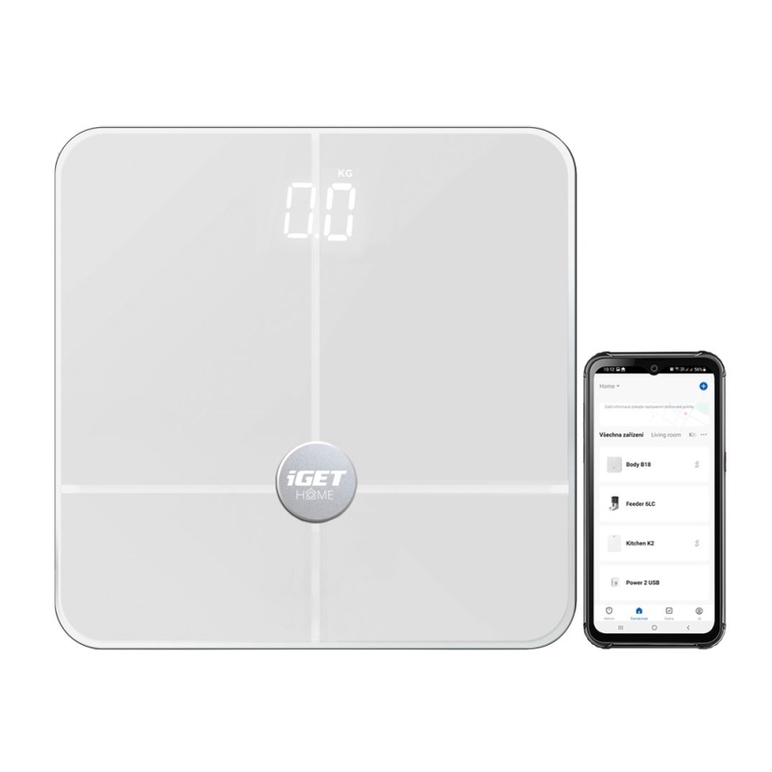 Slimme personenweegschaal 3xAAA Bluetooth