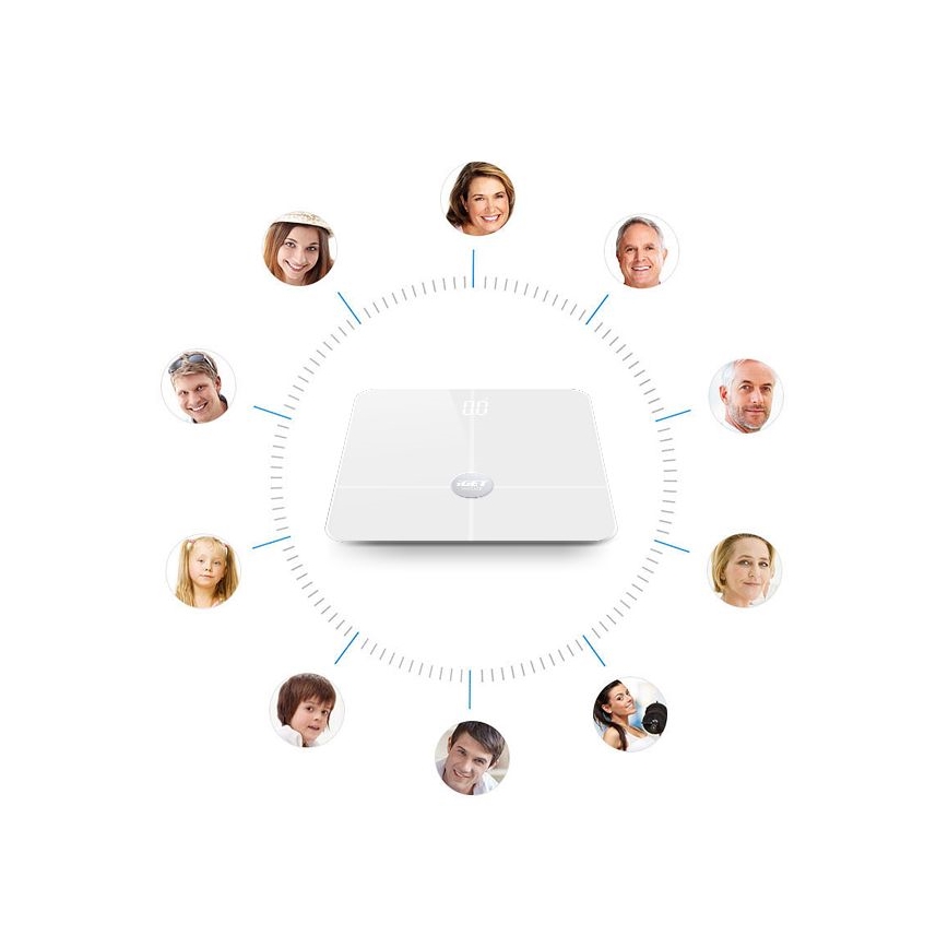 Slimme personenweegschaal 3xAAA Bluetooth