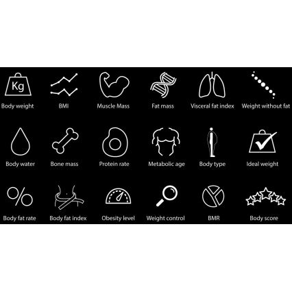 Slimme personenweegschaal 3xAAA Bluetooth