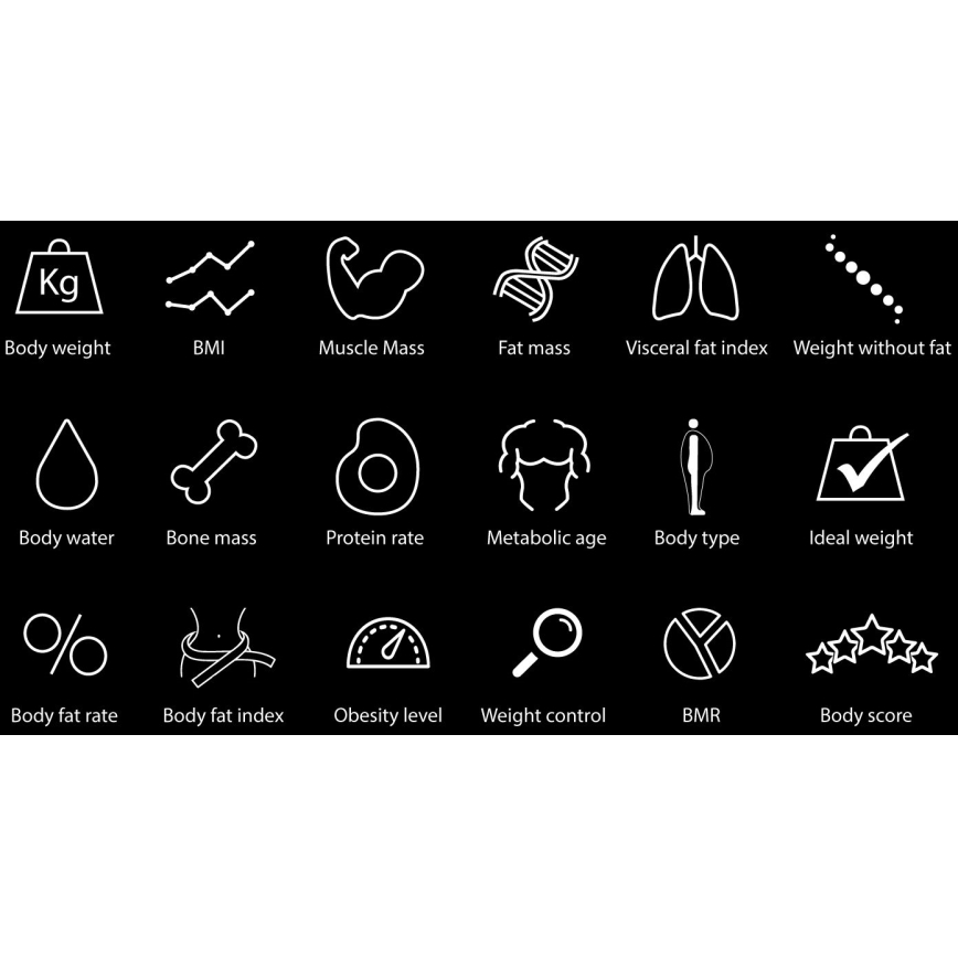 Slimme personenweegschaal 3xAAA Bluetooth