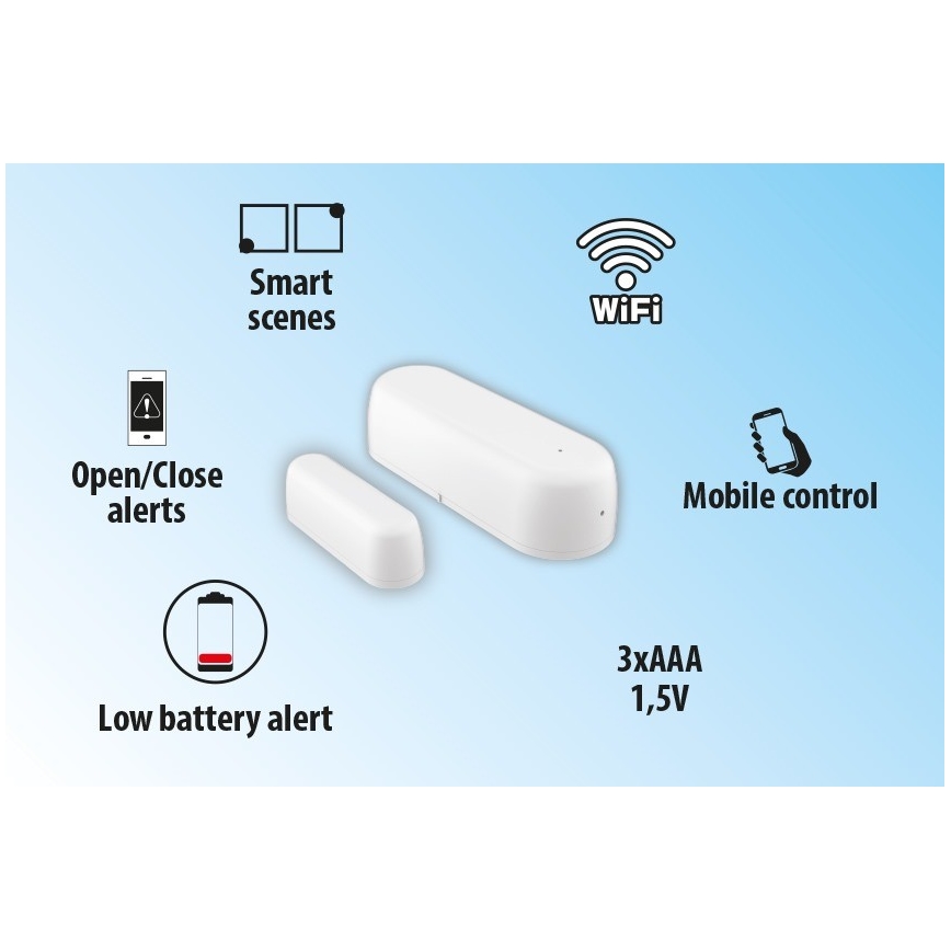 Slimme Raam en Deur Sensor 2xAAA Wi-fi Tuya