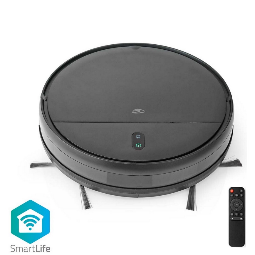 Slimme robotstofzuiger met dweilfunctie 28W/2500 mAh Wi-Fi zwart + afstandsbediening