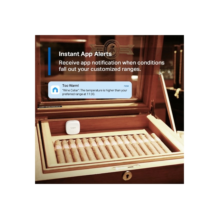 Slimme sensor voor het meten van temperatuur en luchtvochtigheid 1xCR2450