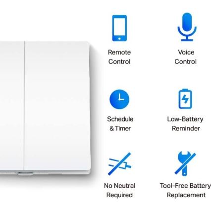 Slimme tweeknops lichtschakelaar 2xAAA