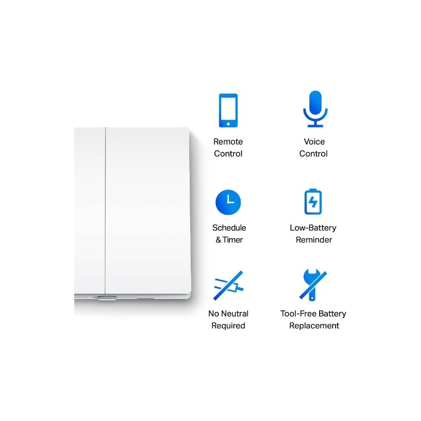 Slimme tweeknops lichtschakelaar 2xAAA