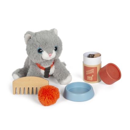 Small Foot - Pluche kat met verzorgingsset