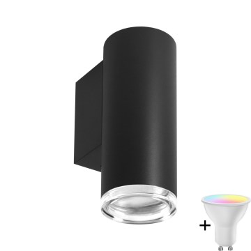 Смарт led RGBW стельове освітлення TURYN 1xGU10/6,5W/230V 2700-6500K Wi-Fi IP44 чорне