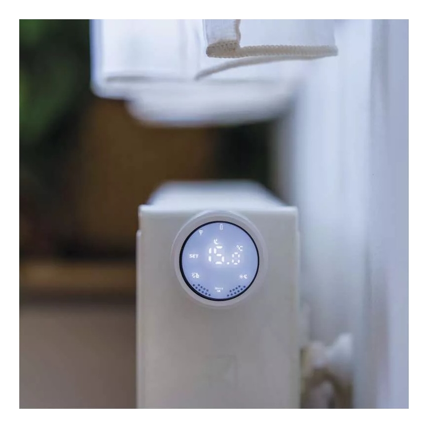Smart thermostatische kop met LCD scherm GoSmart M30x1,5 2xAA/1,5V Tuya