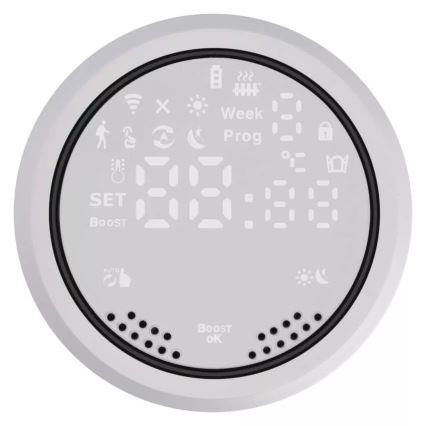 Smart thermostatische kop met LCD scherm GoSmart M30x1,5 2xAA/1,5V Tuya