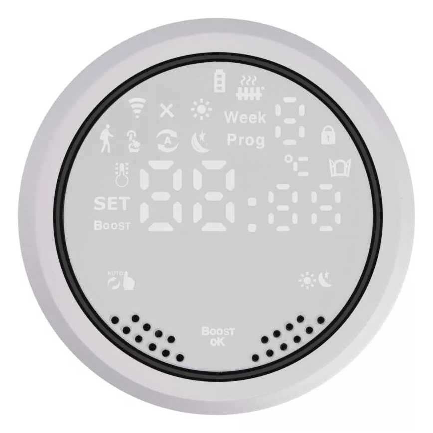 Smart thermostatische kop met LCD scherm GoSmart M30x1,5 2xAA/1,5V Tuya