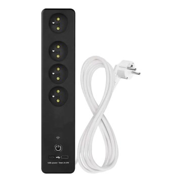 Smart verlenging kabel met een schakelaar GoSmart 4Z + 1xUSB-A + 1xUSB-C 2 m Wi-Fi Tuya