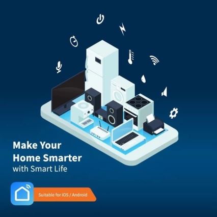 Verlengsnoer met schakelaar SMART 1,8 m 4Z + 4xUSB Wi-Fi Tuya