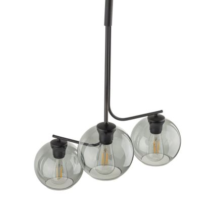 Snoerlamp CESAR 3xE27/15W/230V zwart/rookgrijs