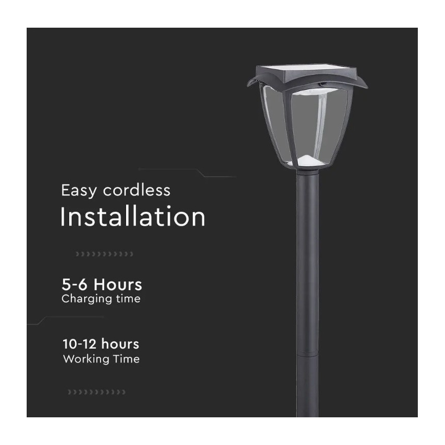 Solar LED Lamp LED/2W/230V 93 cm 3000/6000K IP65