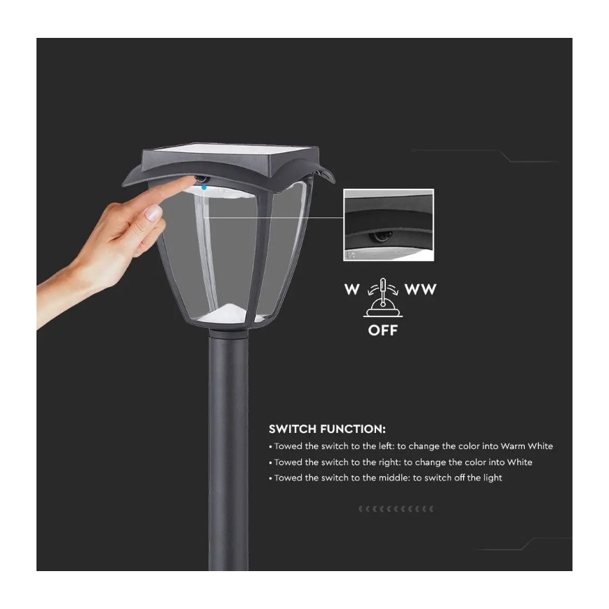Solar LED Lamp LED/2W/230V 93 cm 3000/6000K IP65