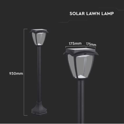 Solar LED Lamp LED/2W/230V 93 cm 3000/6000K IP65