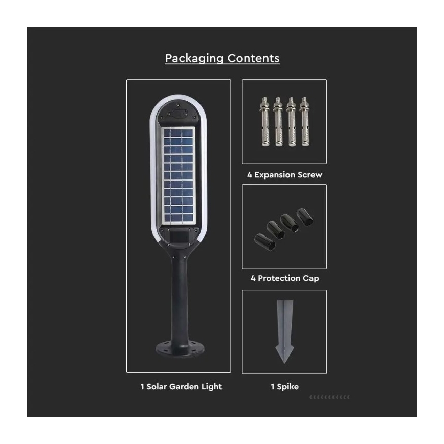 Solar LED Lamp met Sensor BOLLARD LED/5W/5,5V IP65 3000K