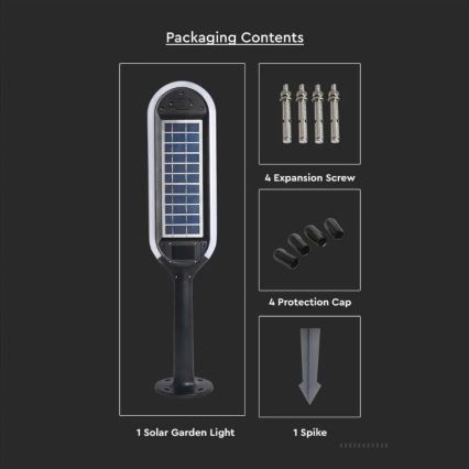 Solar LED Lamp met Sensor BOLLARD LED/5W/5,5V IP65 4000K