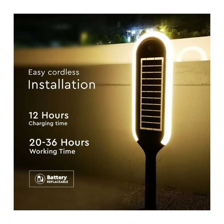 Solar LED Lamp met Sensor BOLLARD LED/5W/5,5V IP65 4000K