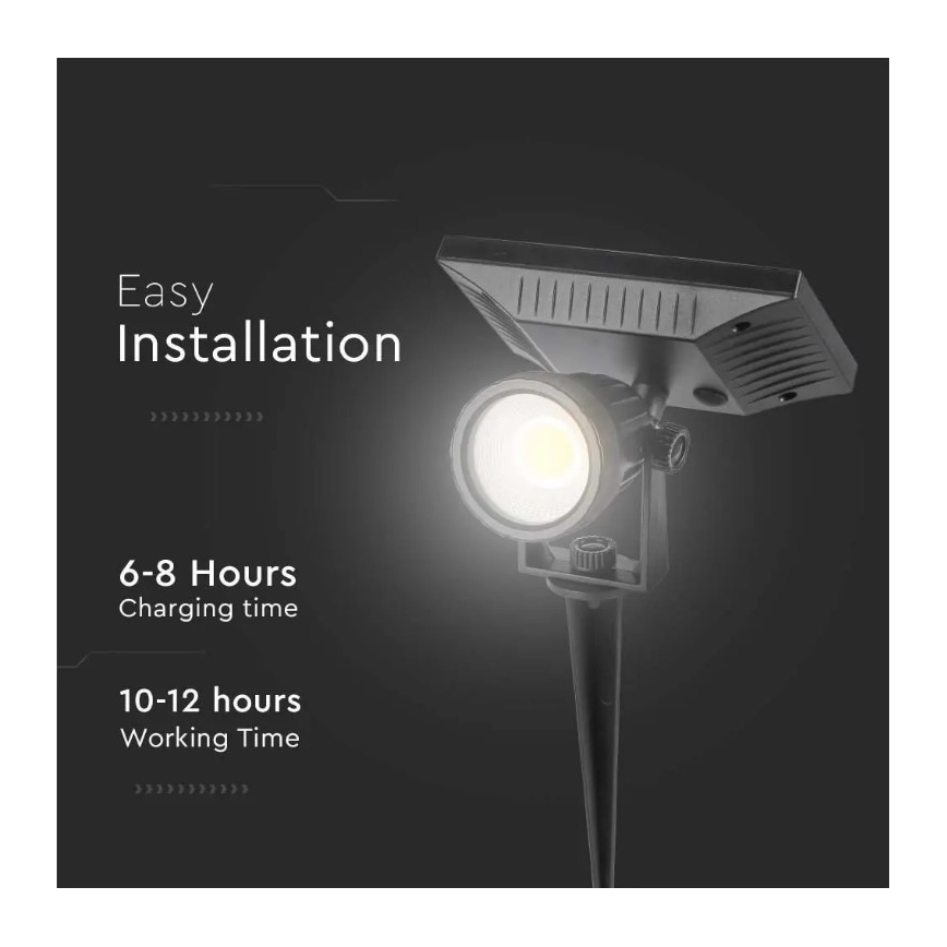 Solar LED Lamp SPIKE LED/2W/5,5V IP65 6400K