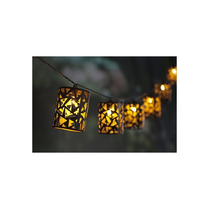 Solar LED Lichtketting 10xE12/3,65m IP44 warm wit