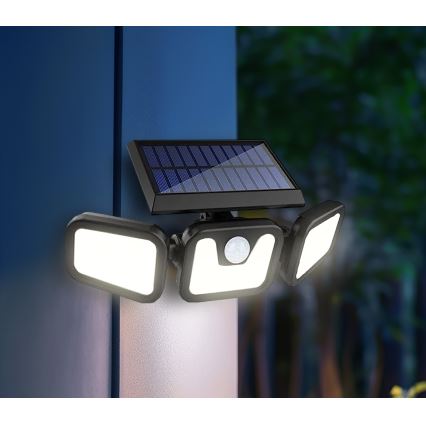 Solar LED Schijnwerper met Sensor LED/1,5W/3,7V 6000K IP44 2400 mAh