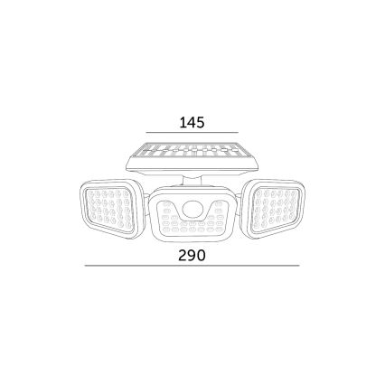 Solar LED Schijnwerper met Sensor LED/1,5W/3,7V 6000K IP44 2400 mAh
