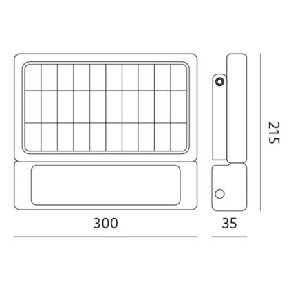 Solar LED Schijnwerper met Sensor LED/10W/3,7V 4000K IP65 7200 mAh