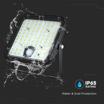 Solar LED Schijnwerper met Sensor LED/30W/6,4V 4000K + afstandsbediening