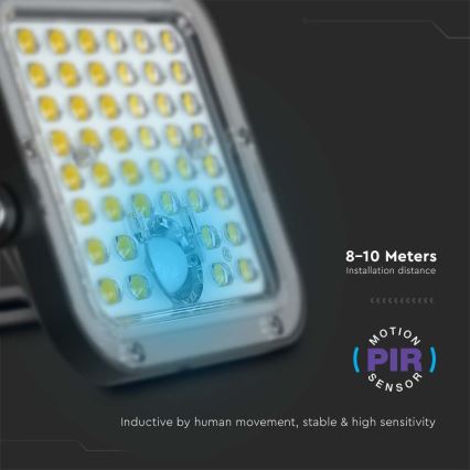 Solar LED Schijnwerper met Sensor LED/30W/6,4V 4000K + afstandsbediening