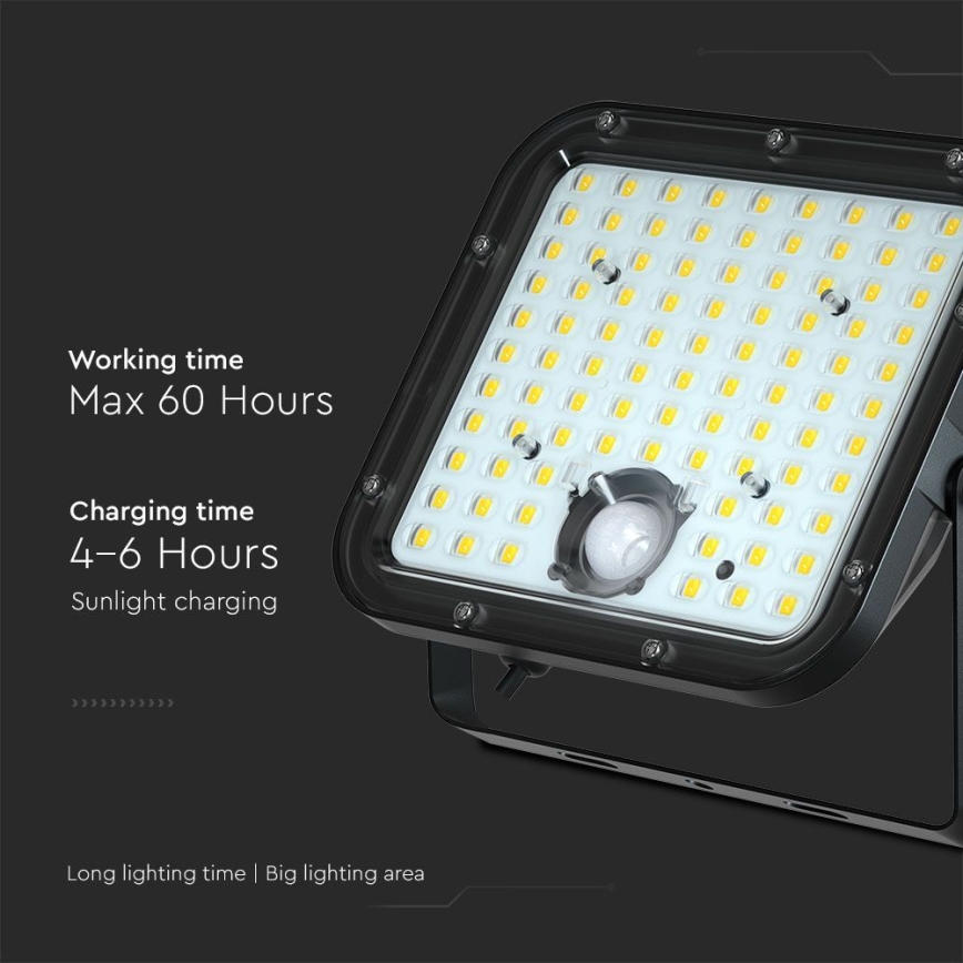 Solar LED Schijnwerper met Sensor LED/30W/6,4V 4000K + afstandsbediening