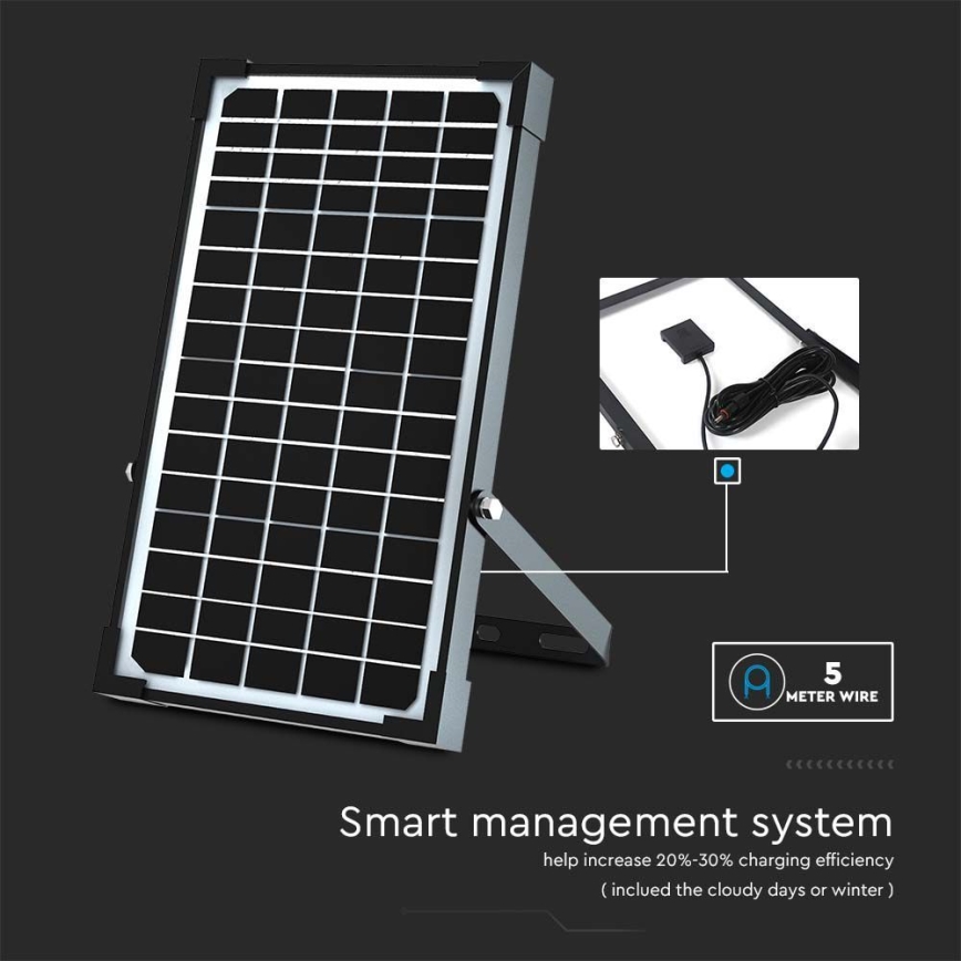 Solar LED Schijnwerper met Sensor LED/30W/6,4V 4000K + afstandsbediening