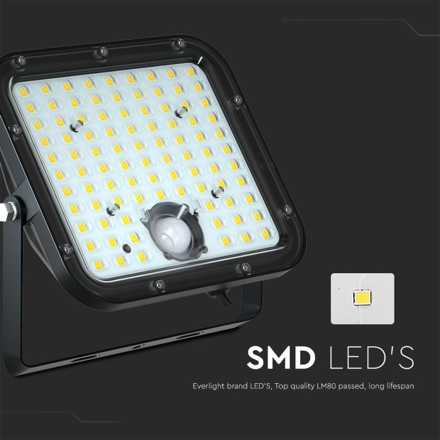 Solar LED Schijnwerper met Sensor LED/30W/6,4V 6400K + afstandsbediening