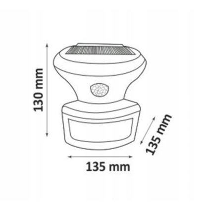 Solar LED Schijnwerper met Sensor LED/5W/3,7V 2000 mAh IP44