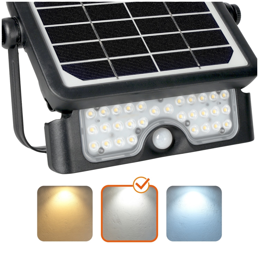 Solar LED Schijnwerper met Sensor LED/5W/3,7V 4000K IP65 3000 mAh