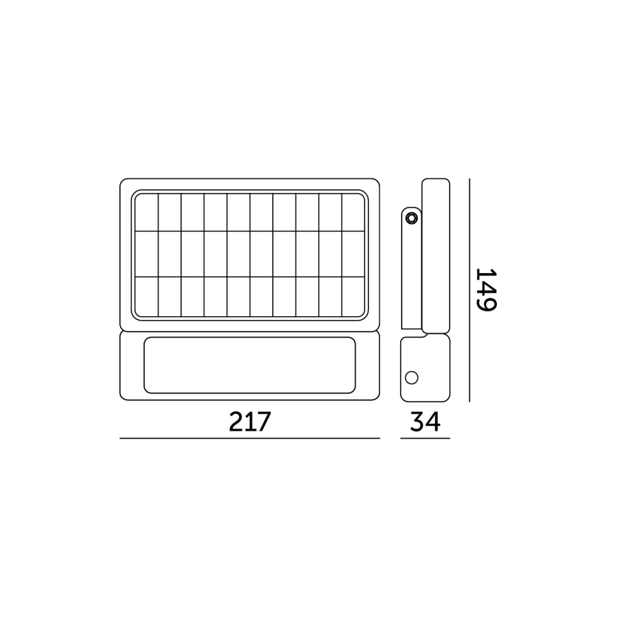 Solar LED Schijnwerper met Sensor LED/5W/3,7V 4000K IP65 3000 mAh
