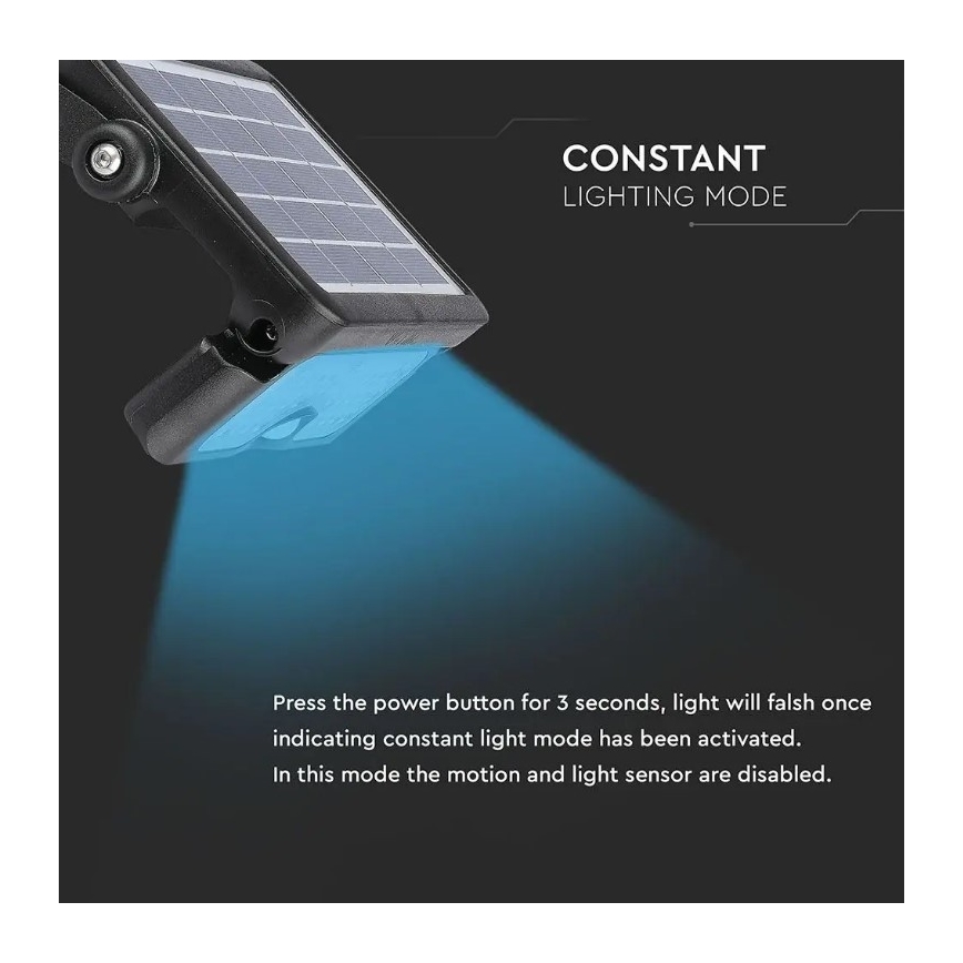 Solar LED Schijnwerper met Sensor LED/5W/3,7V IP65 4000K 3000 mAh