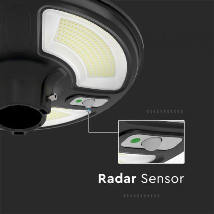 Solar LED Straatlamp met sensor LED/10W/3,2V IP65 4000K 15000 mAh + afstandsbediening